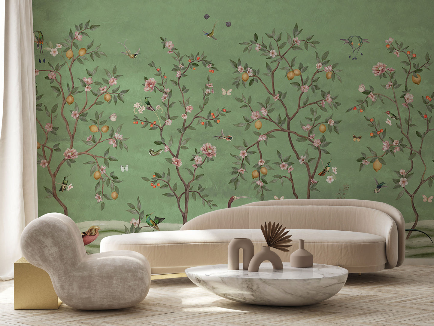 Lemon Tree Chinoiserie - Green